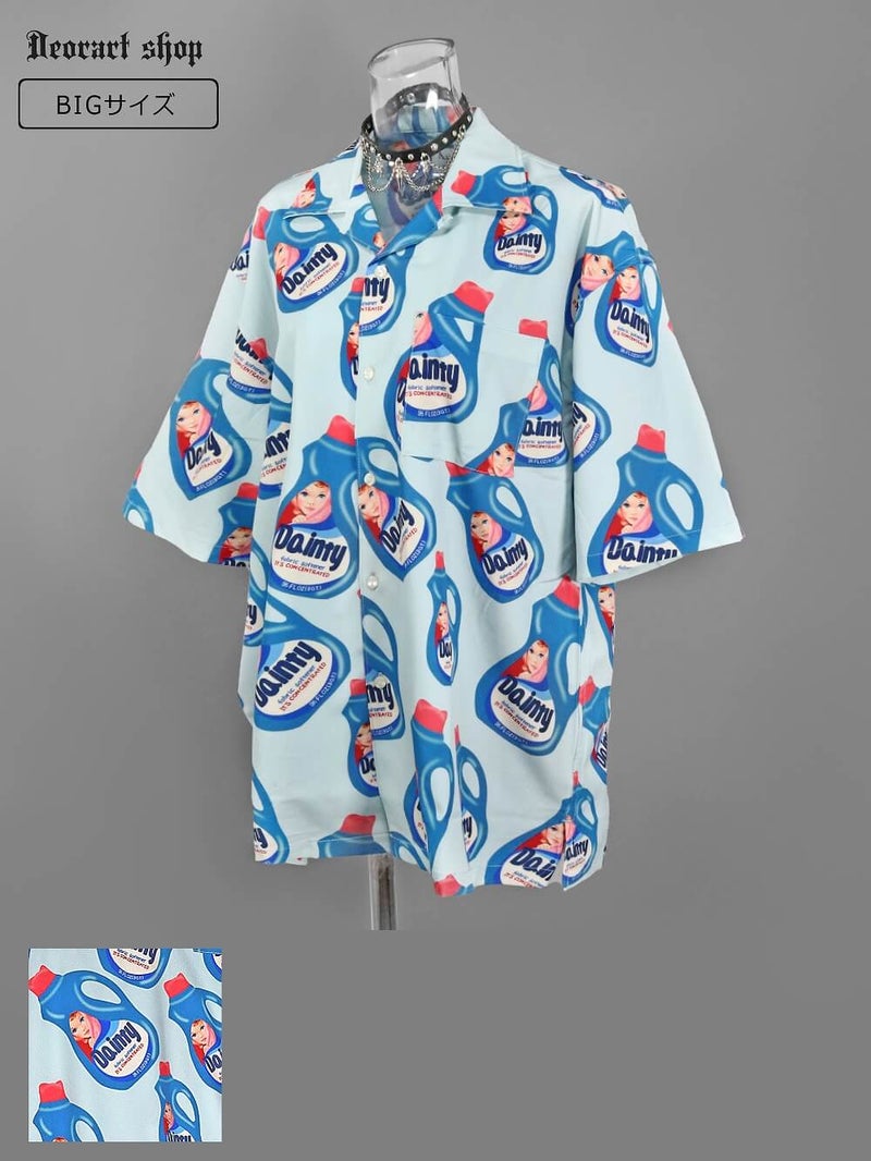 Deorart,ディオラート,シャツ,ブラウス,五分袖シャツ,ユニークシャツ,洗剤柄,夏,メンズシャツ,ユニセックスシャツ,アメリカン柄,アメコミ,海外風,アロハシャツ