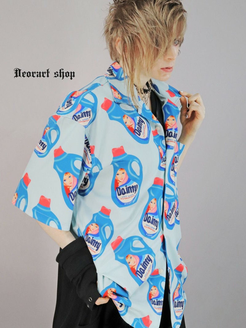 Deorart,ディオラート,シャツ,ブラウス,五分袖シャツ,ユニークシャツ,洗剤柄,夏,メンズシャツ,ユニセックスシャツ,アメリカン柄,アメコミ,海外風,アロハシャツ