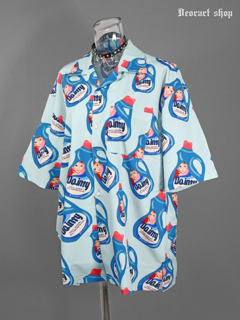 Deorart,ディオラート,シャツ,ブラウス,五分袖シャツ,ユニークシャツ,洗剤柄,夏,メンズシャツ,ユニセックスシャツ,アメリカン柄,アメコミ,海外風,アロハシャツ