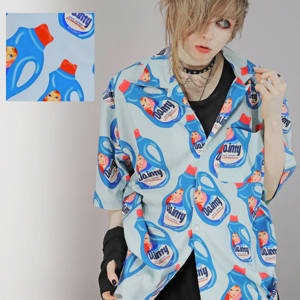 Deorart,ディオラート,シャツ,ブラウス,五分袖シャツ,ユニークシャツ,洗剤柄,夏,メンズシャツ,ユニセックスシャツ,アメリカン柄,アメコミ,海外風,アロハシャツ