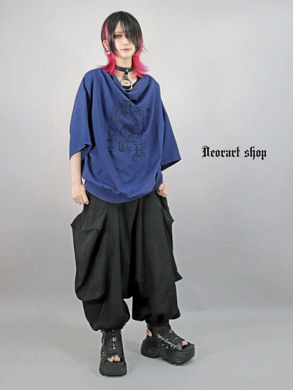 Deorart,ディオラート,モード,ゴシック,Tシャツ,ドレープ,普段使い,スペード,薔薇,裾絞り,地雷系,V系,ヴィジュアル系,大人,ファッション,衣装,メンズ,レディス,通販