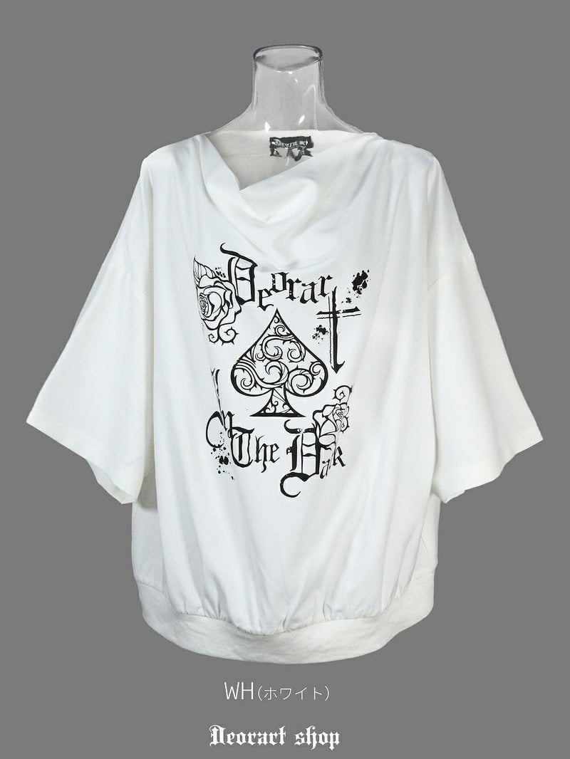 Deorart,ディオラート,モード,ゴシック,Tシャツ,ドレープ,普段使い,スペード,薔薇,裾絞り,地雷系,V系,ヴィジュアル系,大人,ファッション,衣装,メンズ,レディス,通販