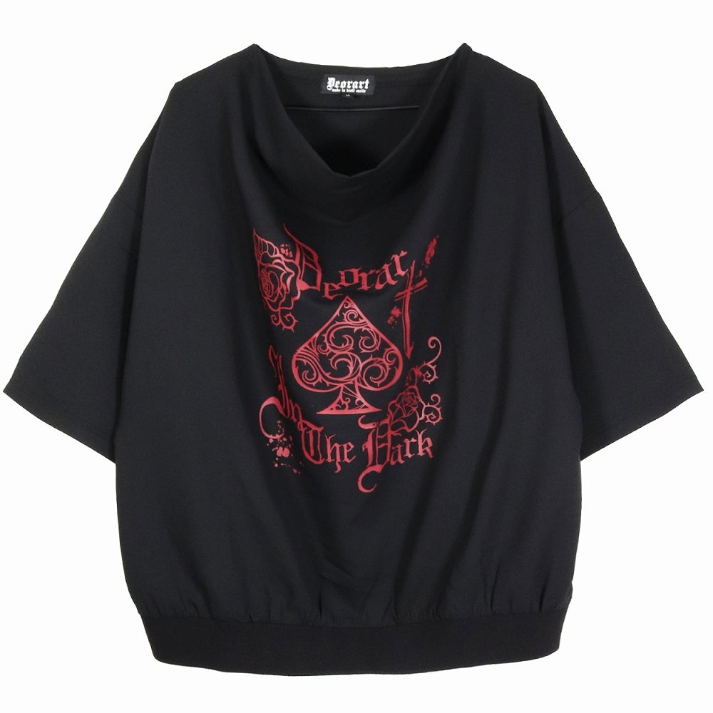 Deorart,ディオラート,モード,ゴシック,Tシャツ,ドレープ,普段使い,スペード,薔薇,裾絞り,地雷系,V系,ヴィジュアル系,大人,ファッション,衣装,メンズ,レディス,通販