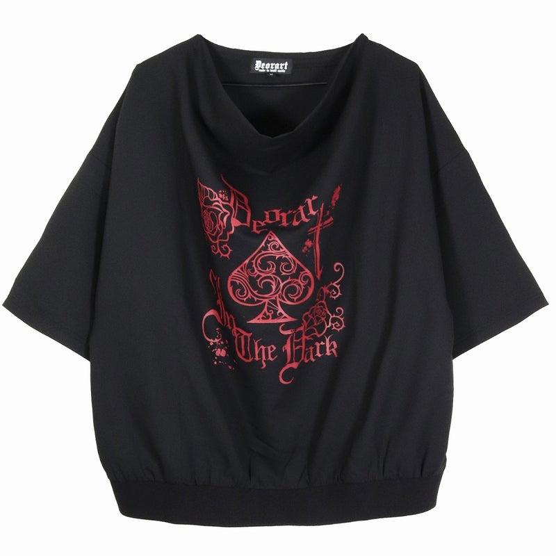 Deorart,ディオラート,モード,ゴシック,Tシャツ,ドレープ,普段使い,スペード,薔薇,裾絞り,地雷系,V系,ヴィジュアル系,大人,ファッション,衣装,メンズ,レディス,通販