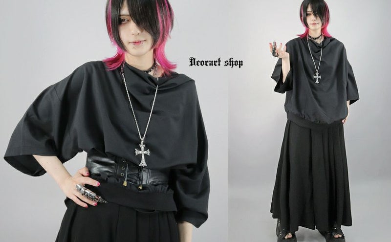 Deorart,ディオラート,モード,ゴシック,Tシャツ,ドレープ,普段使い,ロイヤルブルー,裾絞り,地雷系,V系,ヴィジュアル系,大人,ファッション,衣装,メンズ,レディス,通販