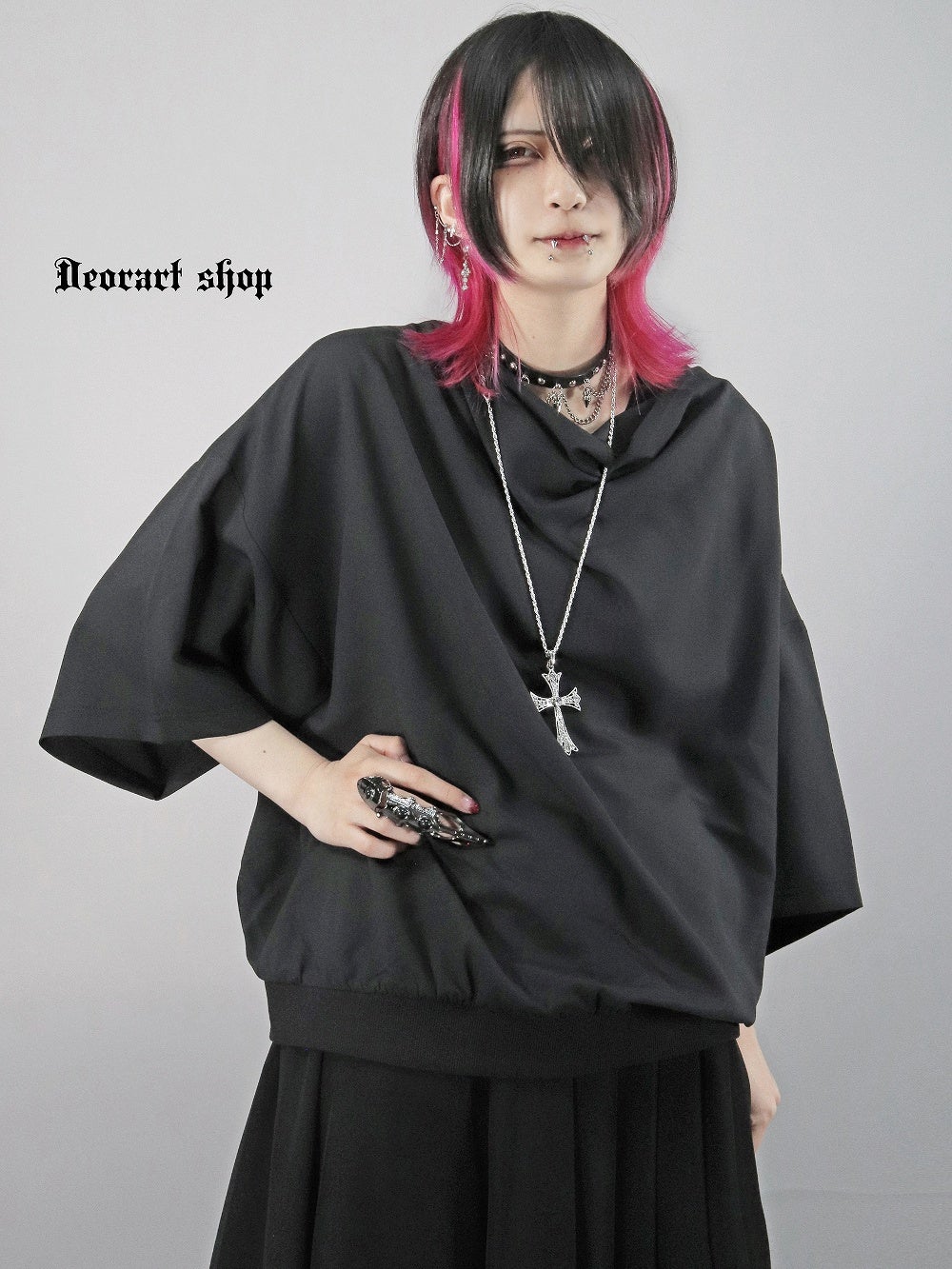 Deorart,ディオラート,モード,ゴシック,Tシャツ,ドレープ,普段使い,ロイヤルブルー,裾絞り,地雷系,V系,ヴィジュアル系,大人,ファッション,衣装,メンズ,レディス,通販