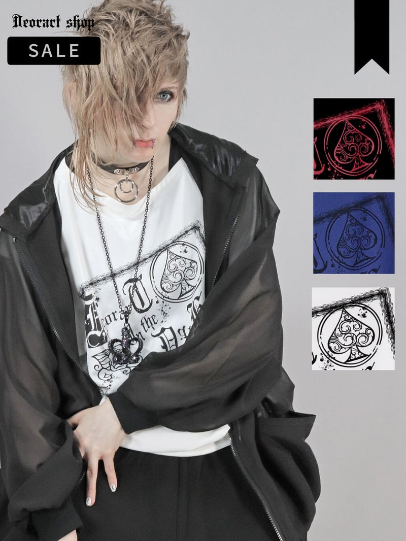 Deorart,ディオラート,モード,ゴシック,Tシャツ,ドレープ,普段使い,スペード,薔薇,裾絞り,地雷系,V系,ヴィジュアル系,大人,ファッション,衣装,メンズ,レディス,通販