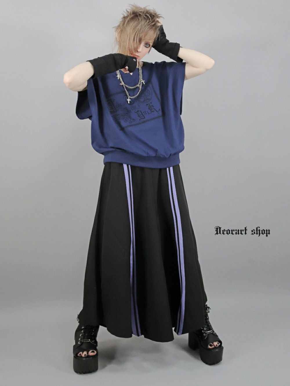 Deorart,ディオラート,モード,ゴシック,Tシャツ,ドレープ,普段使い,スペード,薔薇,裾絞り,地雷系,V系,ヴィジュアル系,大人,ファッション,衣装,メンズ,レディス,通販