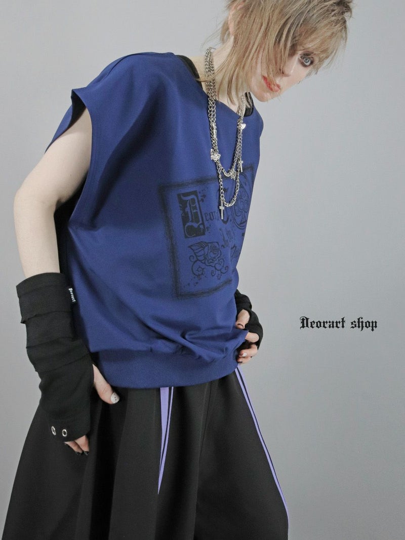 Deorart,ディオラート,モード,ゴシック,Tシャツ,ドレープ,普段使い,スペード,薔薇,裾絞り,地雷系,V系,ヴィジュアル系,大人,ファッション,衣装,メンズ,レディス,通販