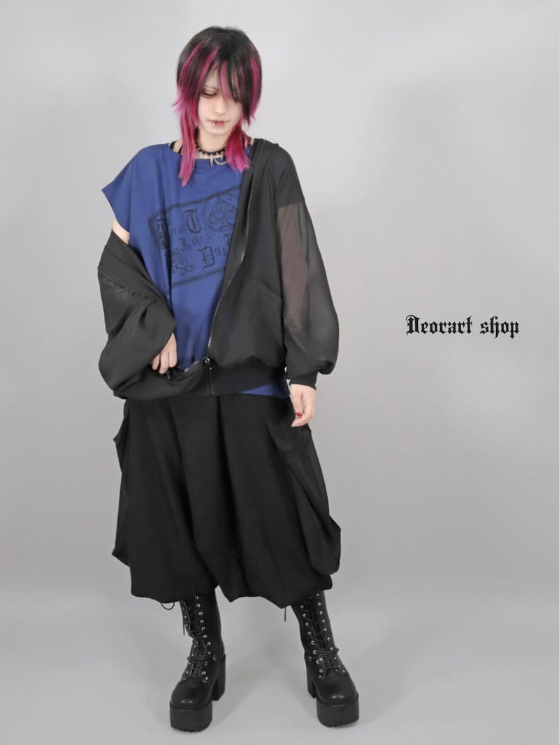 Deorart,ディオラート,モード,ゴシック,Tシャツ,ドレープ,普段使い,スペード,薔薇,裾絞り,地雷系,V系,ヴィジュアル系,大人,ファッション,衣装,メンズ,レディス,通販