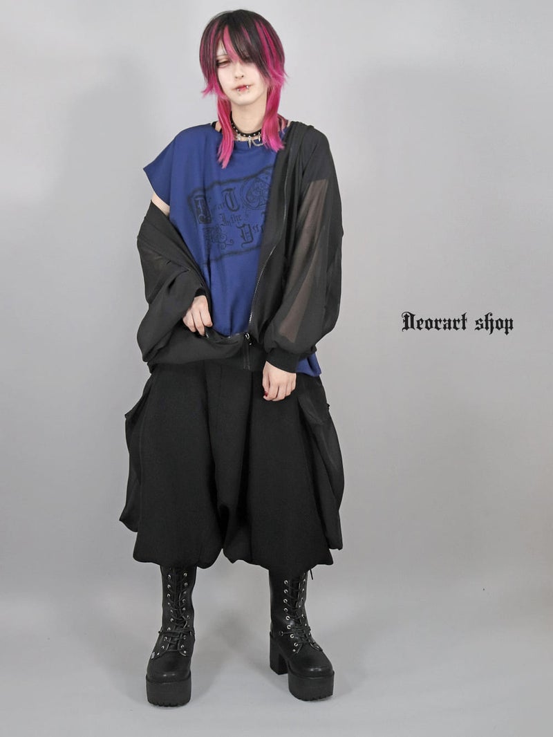 Deorart,ディオラート,モード,ゴシック,Tシャツ,ドレープ,普段使い,スペード,薔薇,裾絞り,地雷系,V系,ヴィジュアル系,大人,ファッション,衣装,メンズ,レディス,通販