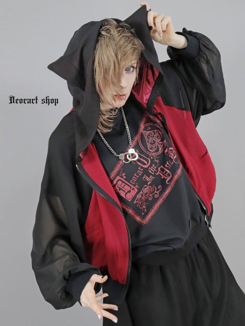 Deorart,ディオラート,モード,ゴシック,Tシャツ,ドレープ,普段使い,スペード,薔薇,裾絞り,地雷系,V系,ヴィジュアル系,大人,ファッション,衣装,メンズ,レディス,通販