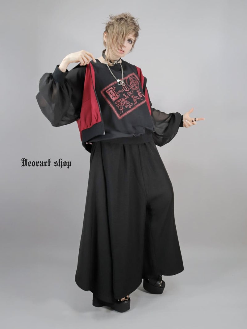 Deorart,ディオラート,モード,ゴシック,Tシャツ,ドレープ,普段使い,スペード,薔薇,裾絞り,地雷系,V系,ヴィジュアル系,大人,ファッション,衣装,メンズ,レディス,通販