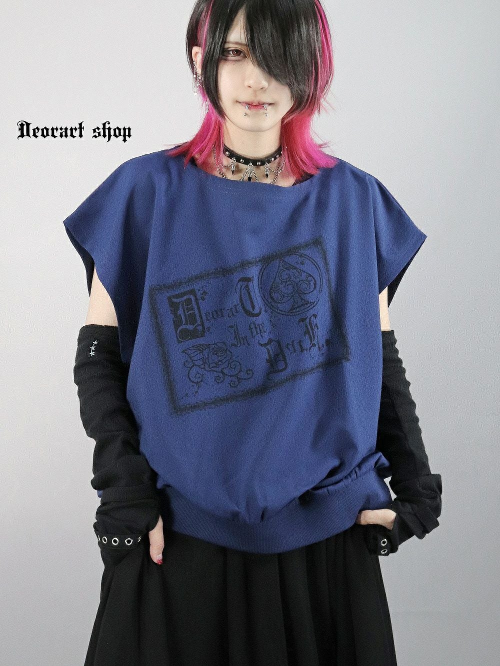 Deorart,ディオラート,モード,ゴシック,Tシャツ,ドレープ,普段使い,スペード,薔薇,裾絞り,地雷系,V系,ヴィジュアル系,大人,ファッション,衣装,メンズ,レディス,通販