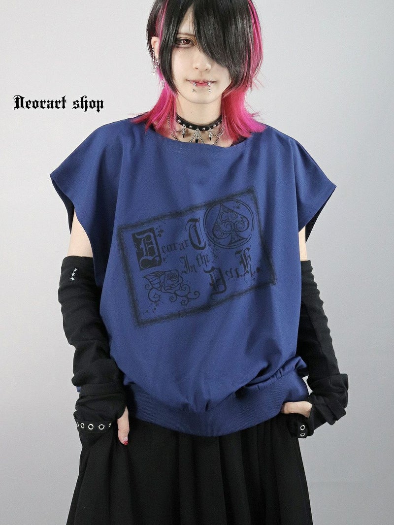Deorart,ディオラート,モード,ゴシック,Tシャツ,ドレープ,普段使い,スペード,薔薇,裾絞り,地雷系,V系,ヴィジュアル系,大人,ファッション,衣装,メンズ,レディス,通販