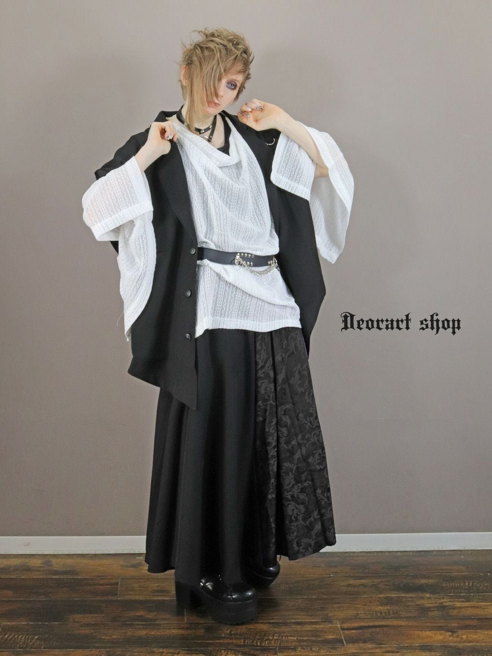 Deorart,ディオラート,モード,ゴシック,和ゴス,着物袖,振袖,シアー,レース着物,和装,普段使い,カーディガン,羽織り,新中式,地雷系,ゴスロリ,ファッション,衣装,メンズ,レディス,衣装,通販