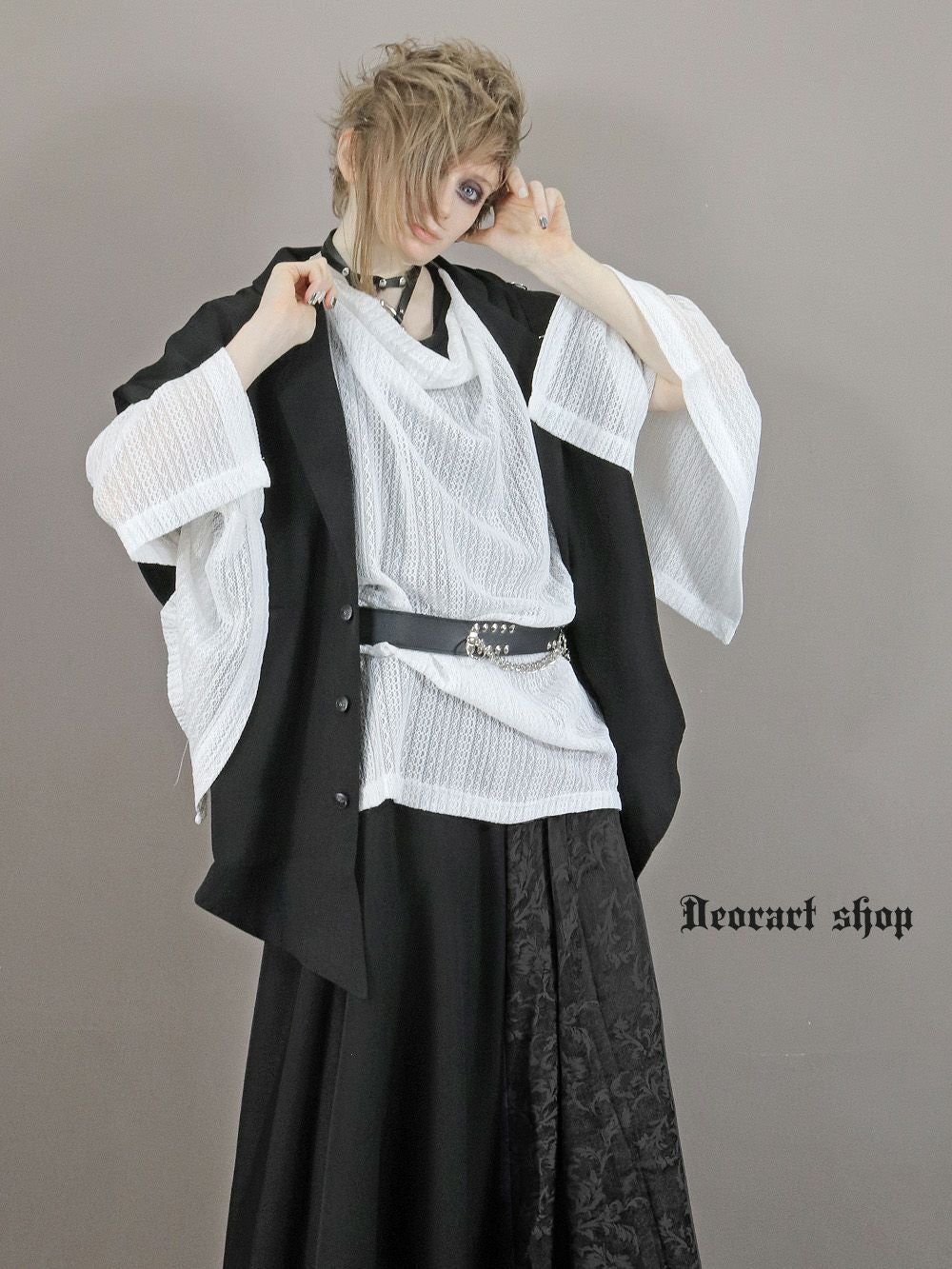 Deorart,ディオラート,モード,ゴシック,和ゴス,着物袖,振袖,シアー,レース着物,和装,普段使い,カーディガン,羽織り,新中式,地雷系,ゴスロリ,ファッション,衣装,メンズ,レディス,衣装,通販