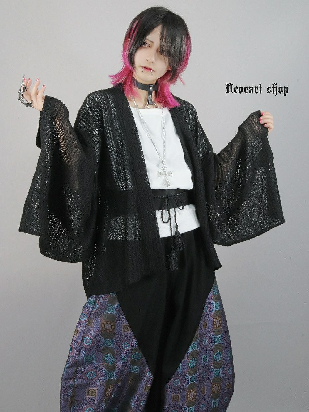 Deorart,ディオラート,モード,ゴシック,和ゴス,着物袖,振袖,シアー,レース着物,和装,普段使い,カーディガン,羽織り,新中式,地雷系,ゴスロリ,ファッション,衣装,メンズ,レディス,衣装,通販