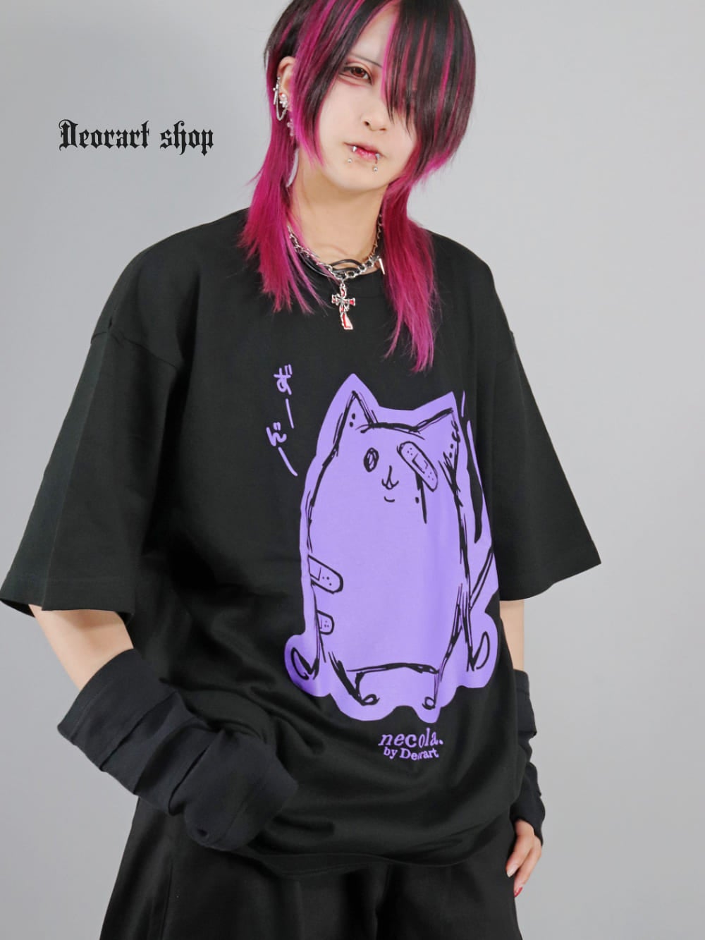 DRTP007 オーバーサイズ・プリントTシャツ [らくがき ネコラ NECOLA