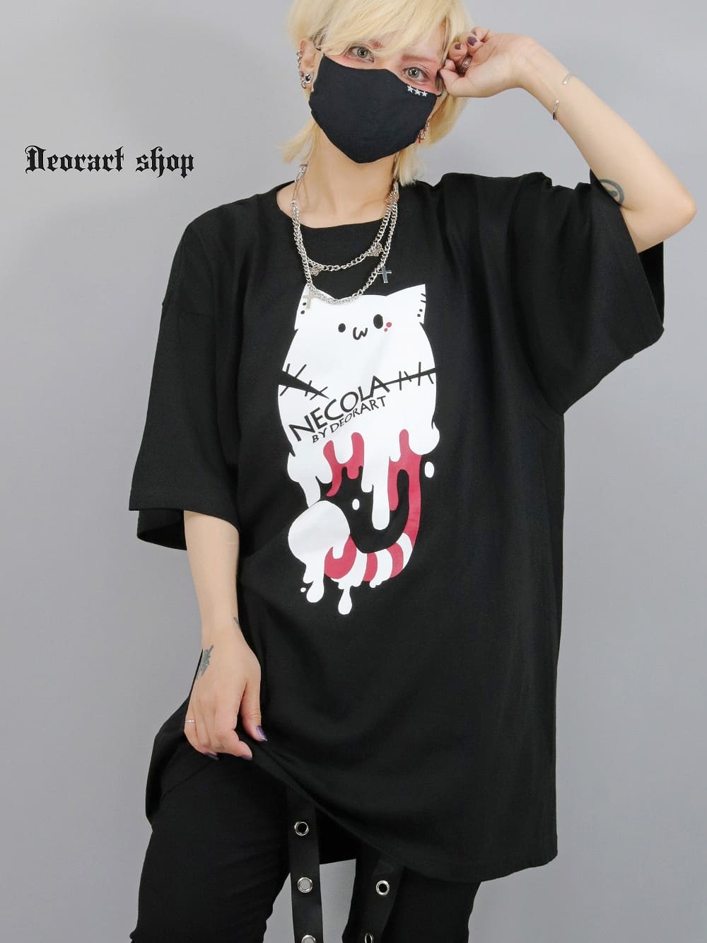 DRTP008 オーバーサイズ・プリントTシャツ [とろとろ ネコラ NECOLA