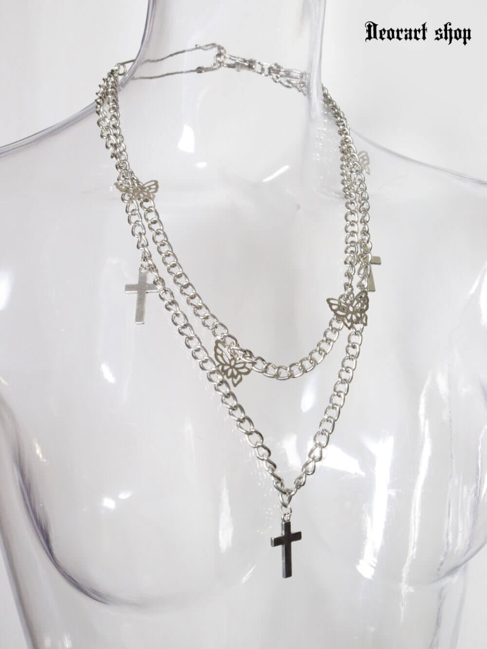 Deorart,ディオラート,V系,ヴィジュアル系,ネックレス,ペンダント,ジャラジャラ,重ね付け,3連,4連,三連,四連,薔薇,十字架,ネックレス,バンド,メンズ,レディス