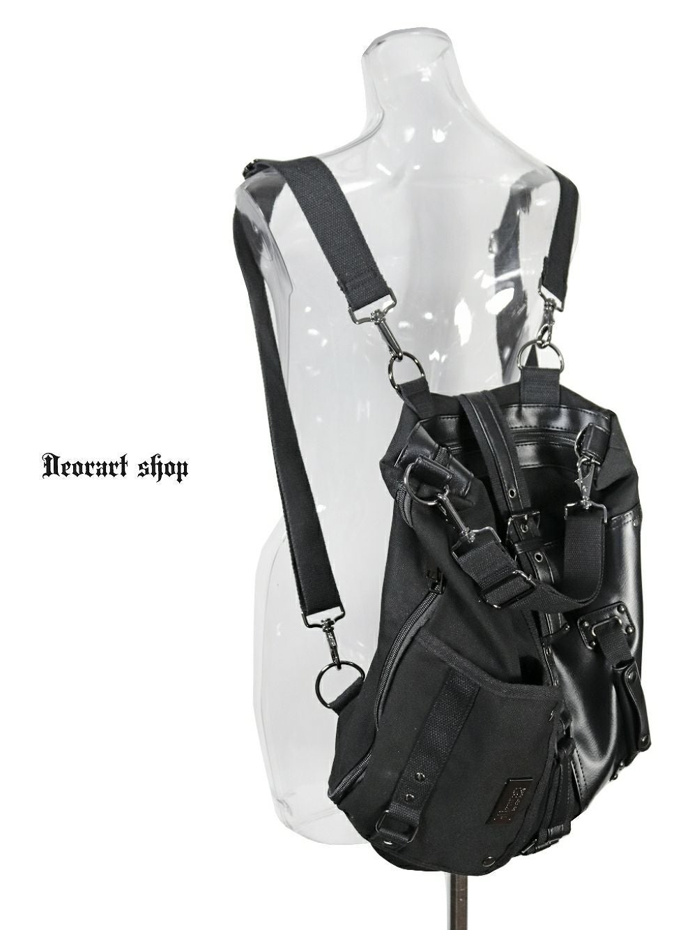Deorart,ディオラート,バッグ,リュック,BY141,,多機能バッグ,リュック,ショルダーバッグ,V系,ヴィジュアル系,かっこいい,通勤バッグ,通学バッグ,地雷系,ゴスロリ,ゴシック,通販,emo,goth,bag,japan,anime,fashion,shopping