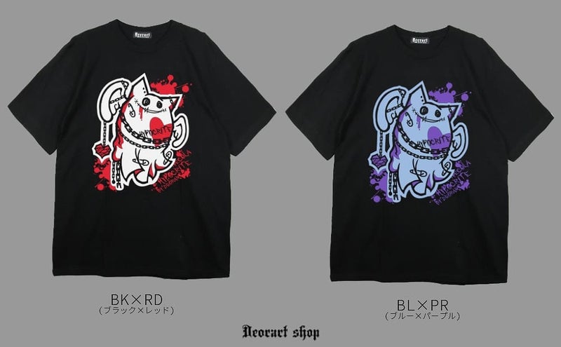 Deorart,ディオラート,ビッグT,オーバーサイズ,プリント,Tシャツ,NECOLA,ネコラ,地雷系, ペア,お揃い,天使,悪魔,メタル系,ライブ,V系,emo,Vrock