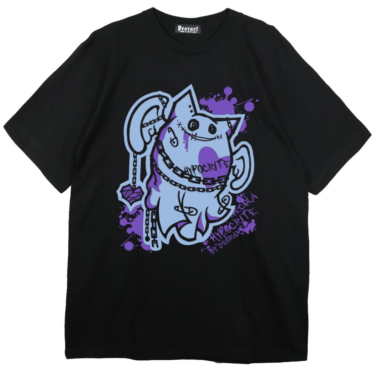 Deorart,ディオラート,ビッグT,オーバーサイズ,プリント,Tシャツ,NECOLA,ネコラ,地雷系, ペア,お揃い,天使,悪魔,メタル系,ライブ,V系,emo,Vrock