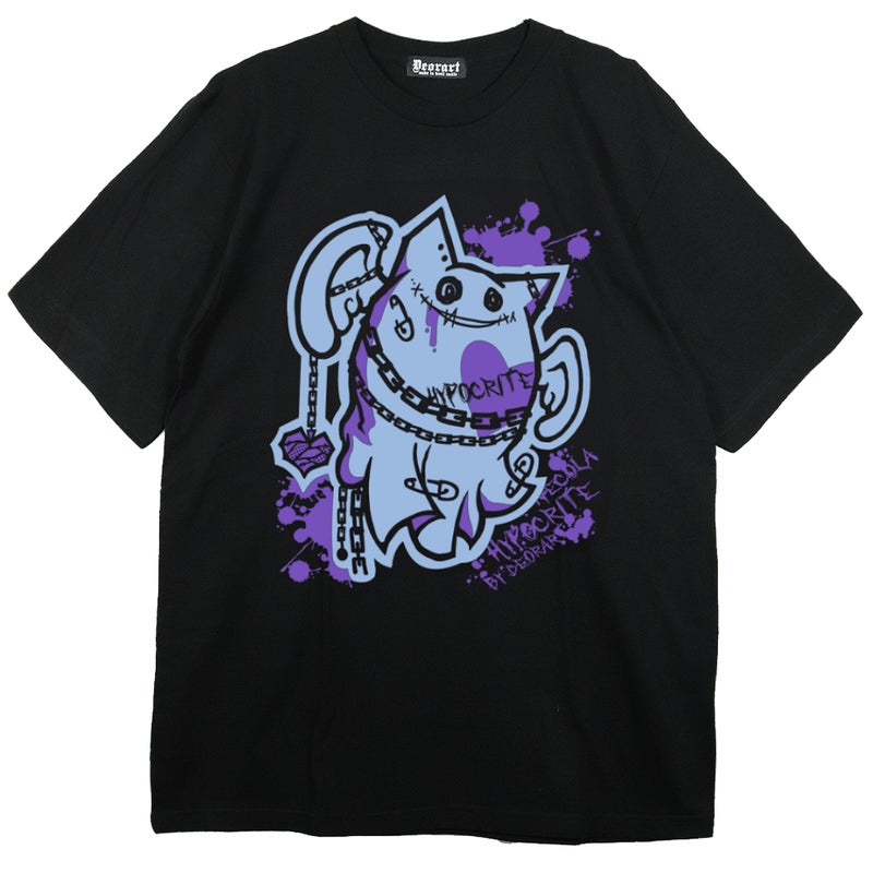 Deorart,ディオラート,ビッグT,オーバーサイズ,プリント,Tシャツ,NECOLA,ネコラ,地雷系, ペア,お揃い,天使,悪魔,メタル系,ライブ,V系,emo,Vrock