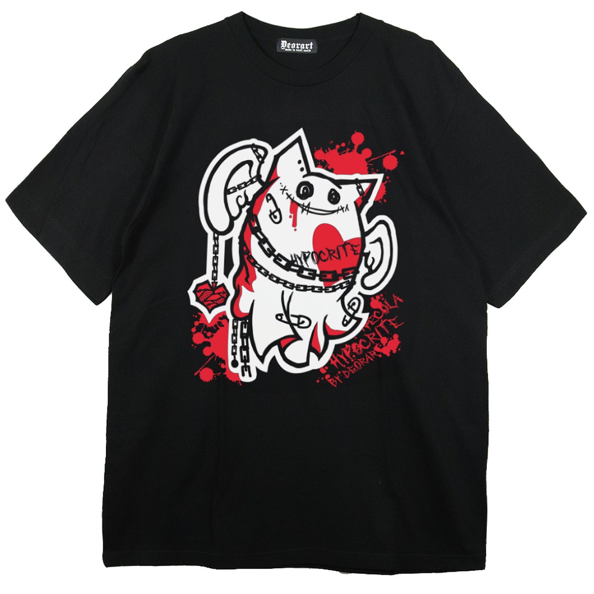 Deorart,ディオラート,ビッグT,オーバーサイズ,プリント,Tシャツ,NECOLA,ネコラ,地雷系, ペア,お揃い,天使,悪魔,メタル系,ライブ,V系,emo,Vrock