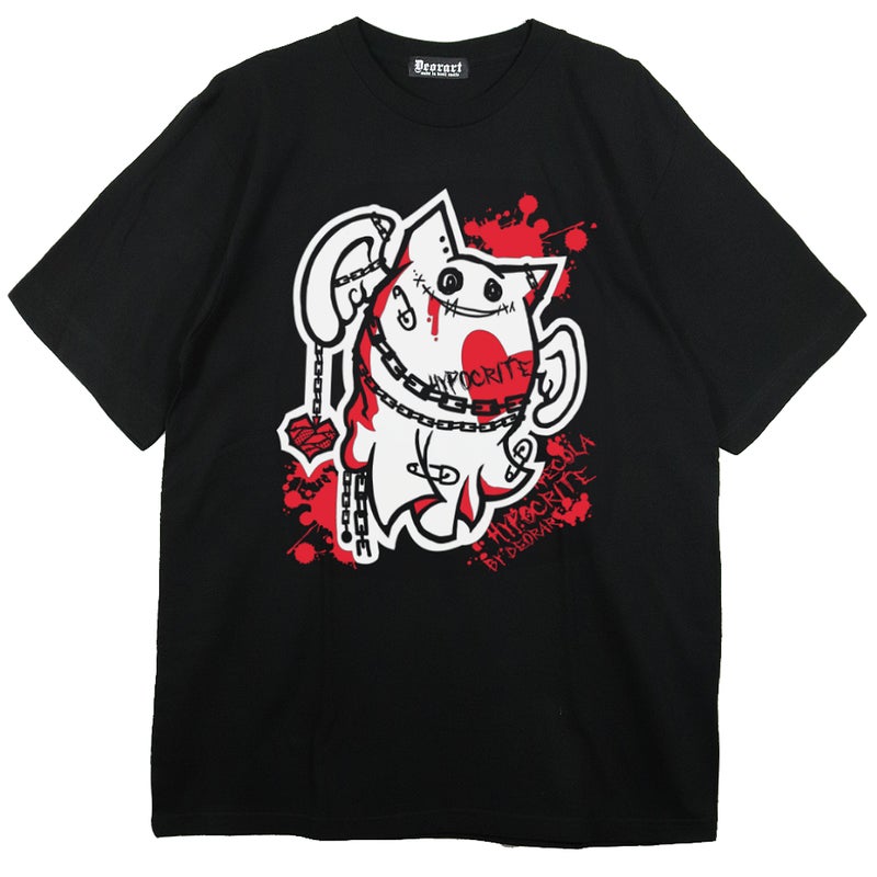 Deorart,ディオラート,ビッグT,オーバーサイズ,プリント,Tシャツ,NECOLA,ネコラ,地雷系, ペア,お揃い,天使,悪魔,メタル系,ライブ,V系,emo,Vrock