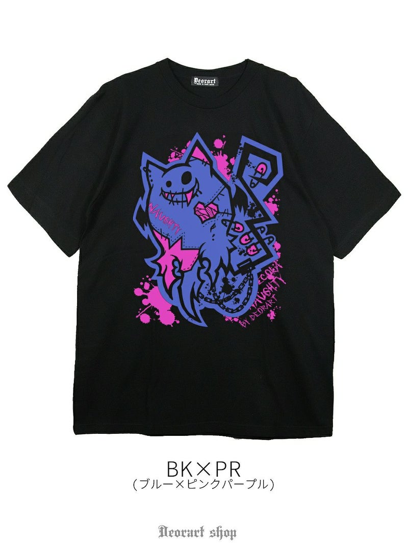Deorart,ディオラート,ビッグT,オーバーサイズ,プリント,Tシャツ,NECOLA,ネコラ,地雷系,ペア,お揃い,天使,悪魔,メタル系,ライブ,V系,emo,Vrock