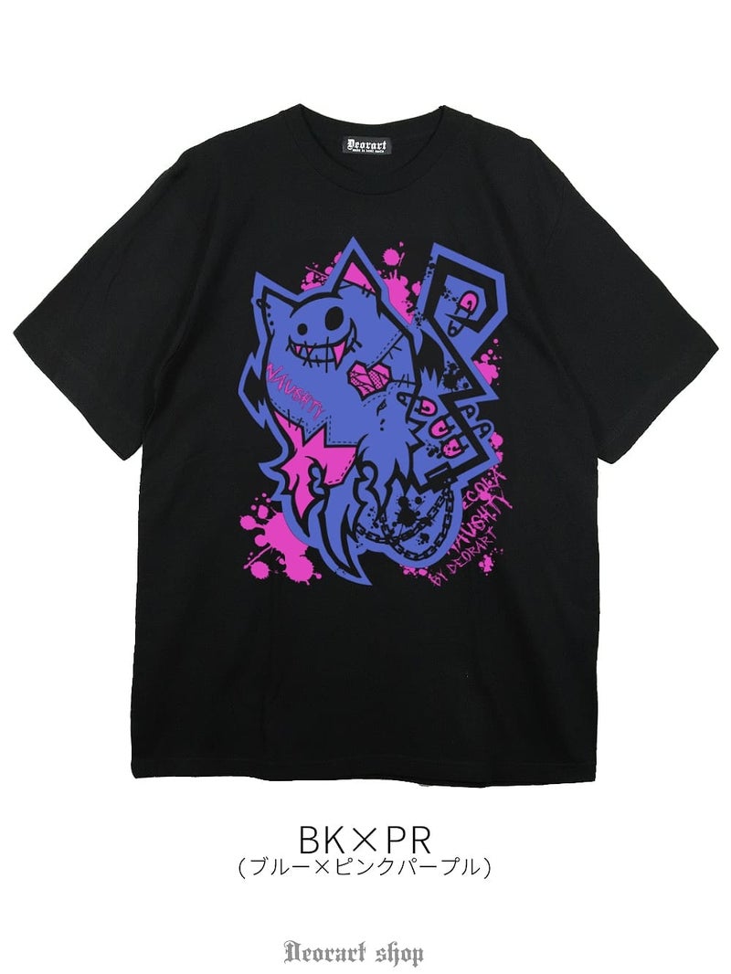 Deorart,ディオラート,ビッグT,オーバーサイズ,プリント,Tシャツ,NECOLA,ネコラ,地雷系,ペア,お揃い,天使,悪魔,メタル系,ライブ,V系,emo,Vrock