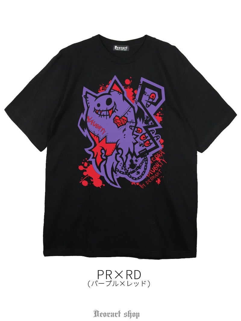 Deorart,ディオラート,ビッグT,オーバーサイズ,プリント,Tシャツ,NECOLA,ネコラ,地雷系,ペア,お揃い,天使,悪魔,メタル系,ライブ,V系,emo,Vrock