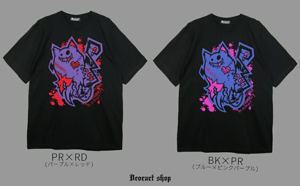 Deorart,ディオラート,ビッグT,オーバーサイズ,プリント,Tシャツ,NECOLA,ネコラ,地雷系,ペア,お揃い,天使,悪魔,メタル系,ライブ,V系,emo,Vrock