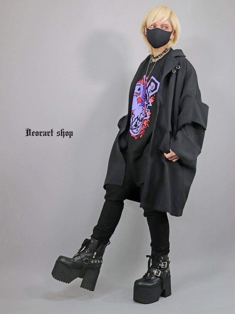 Deorart,ディオラート,ビッグT,オーバーサイズ,プリント,Tシャツ,NECOLA,ネコラ,地雷系,ペア,お揃い,天使,悪魔,メタル系,ライブ,V系,emo,Vrock