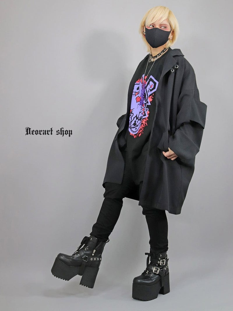 Deorart,ディオラート,ビッグT,オーバーサイズ,プリント,Tシャツ,NECOLA,ネコラ,地雷系,ペア,お揃い,天使,悪魔,メタル系,ライブ,V系,emo,Vrock