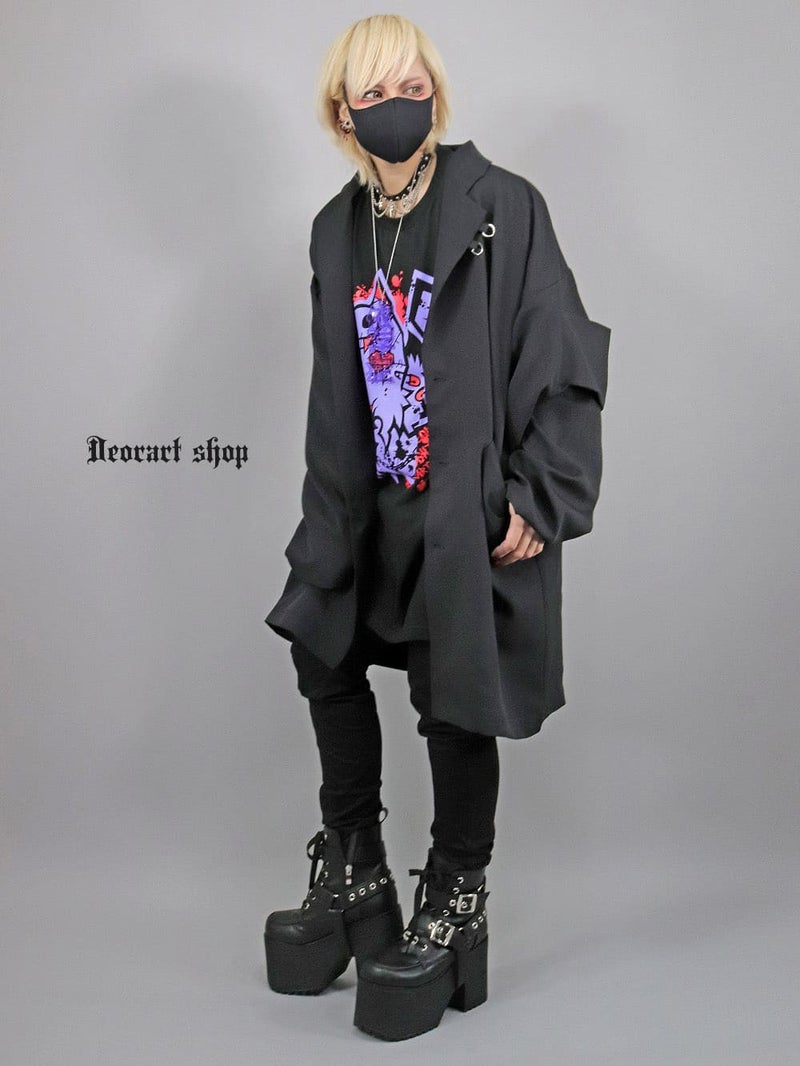 Deorart,ディオラート,ビッグT,オーバーサイズ,プリント,Tシャツ,NECOLA,ネコラ,地雷系,ペア,お揃い,天使,悪魔,メタル系,ライブ,V系,emo,Vrock