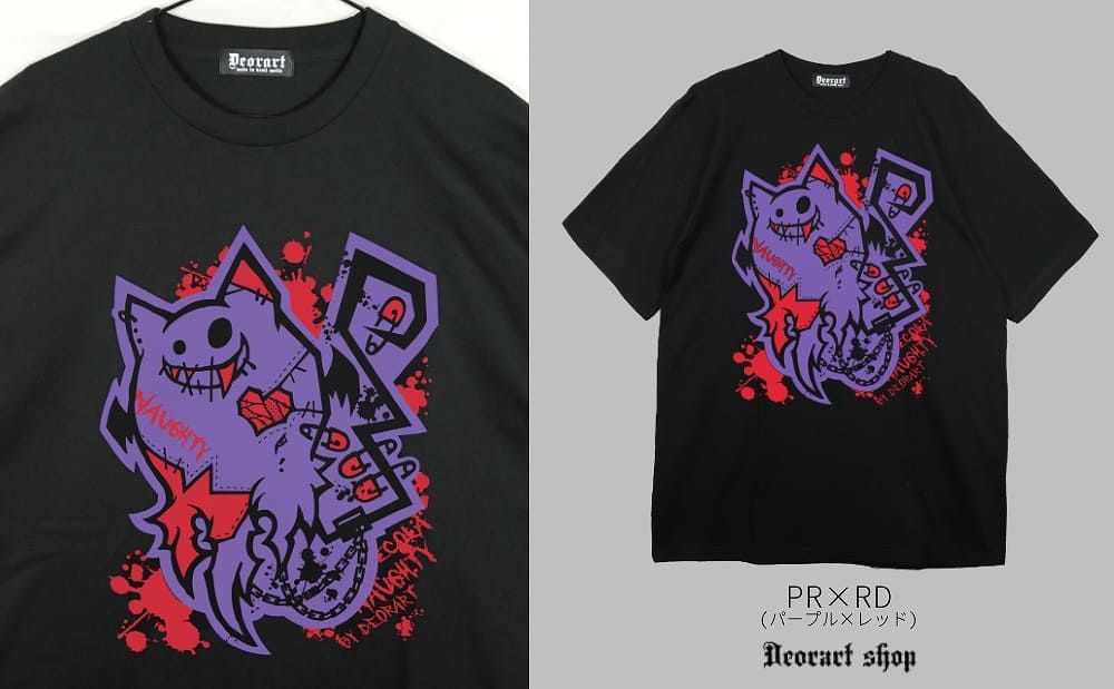 Deorart,ディオラート,ビッグT,オーバーサイズ,プリント,Tシャツ,NECOLA,ネコラ,地雷系,ペア,お揃い,天使,悪魔,メタル系,ライブ,V系,emo,Vrock