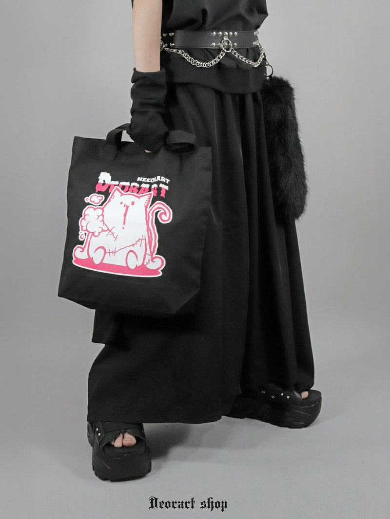Deorart,ディオラート,パンクロック,サブカル系,NECOLA,ネコラ,地雷系, ペア,お揃い,バッグ,キャラクター,病み,猫,サブバッグ,エコバッグ,ライブ,V系,emo,Vrock