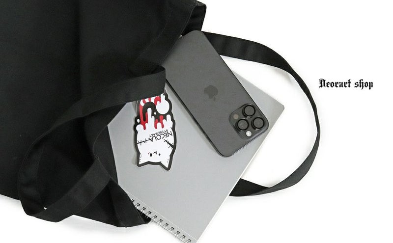 Deorart,ディオラート,パンクロック,サブカル系,NECOLA,ネコラ,地雷系, ペア,お揃い,バッグ,キャラクター,病み,猫,サブバッグ,エコバッグ,ライブ,V系,emo,Vrock