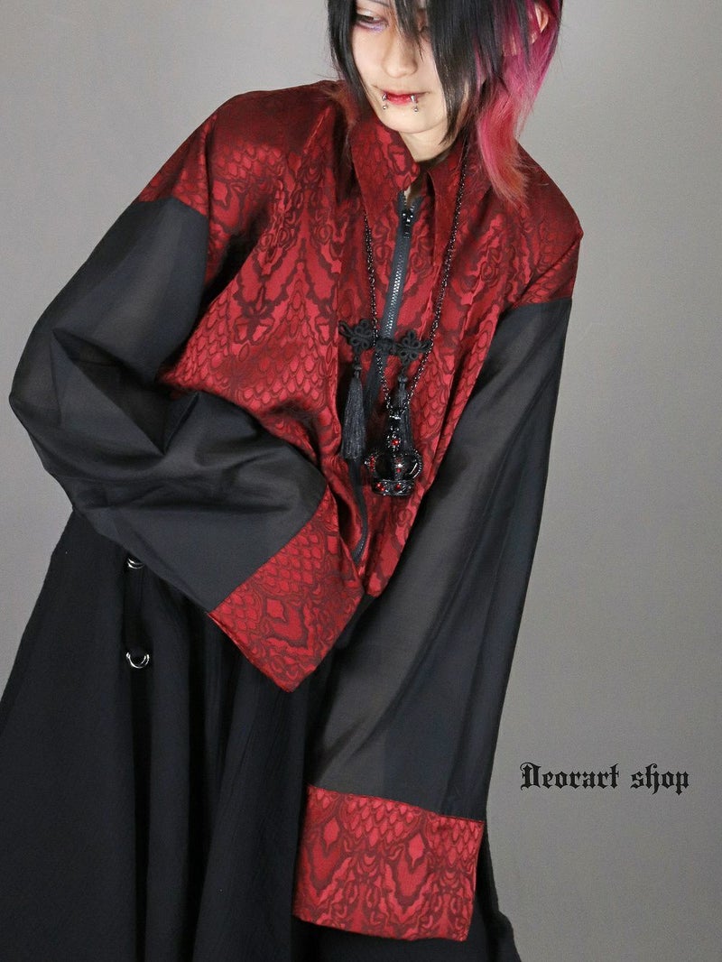 Deorart,ディオラート,地雷系,中華風,ネオチャイナ,和風,サイバー,原宿系,ジャージ,透け,シアー,V系,goth china,,emo,punk,rock,harajyuku ,ゴシック,モード,ファッション,服,通販