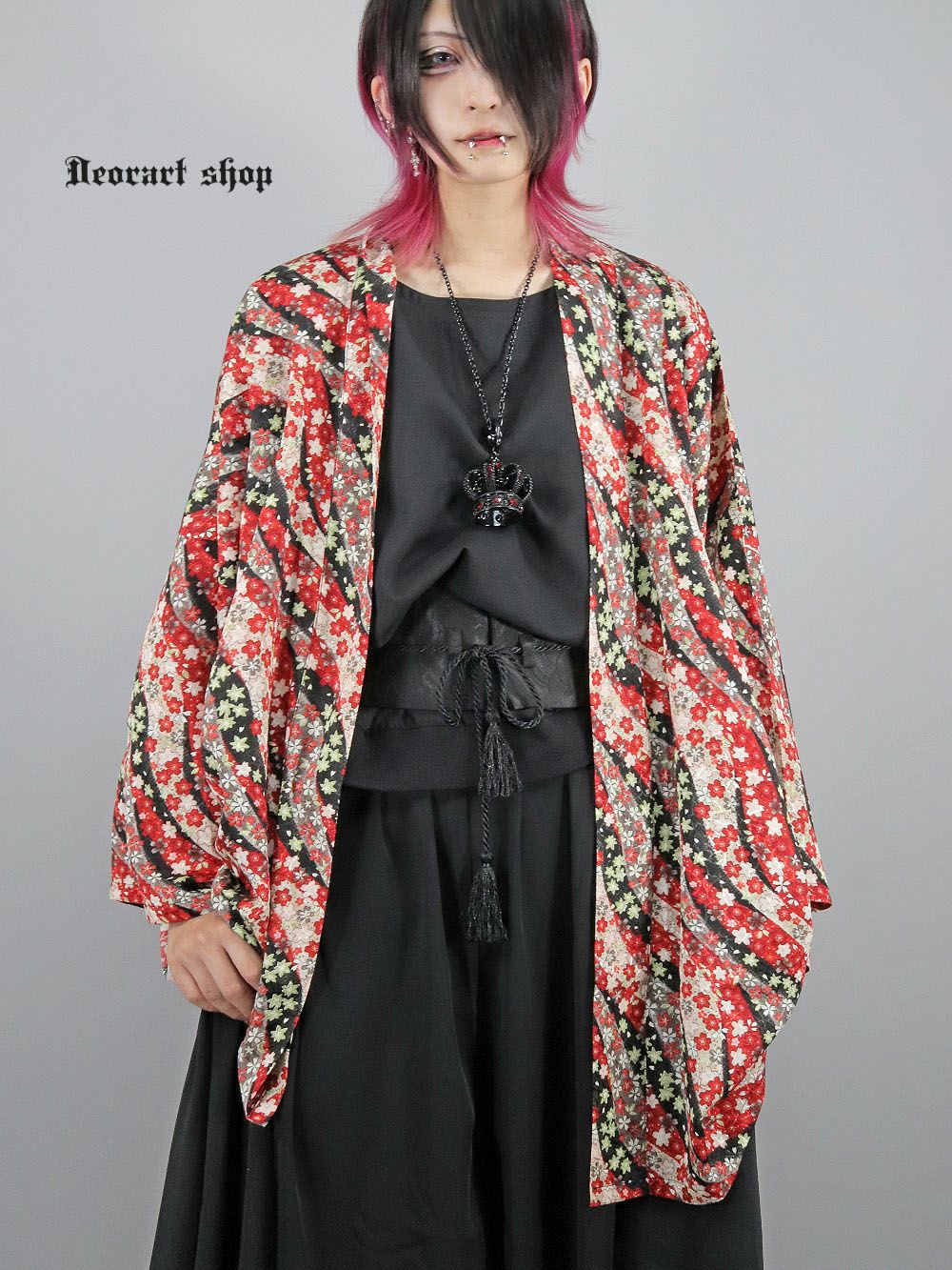 Deorart,ディオラート,和装,和柄,羽織り,浴衣,着物,赤,青,派手,ゴシック,和ゴス,コスプレ,衣装,, 地雷系,ライブ,V系,emo,Vrock,kimono,anime,fashion