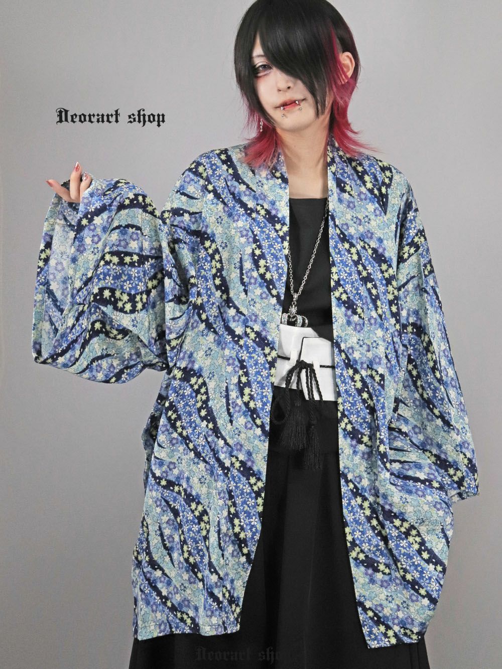 Deorart,ディオラート,和装,和柄,羽織り,浴衣,着物,赤,青,派手,ゴシック,和ゴス,コスプレ,衣装,, 地雷系,ライブ,V系,emo,Vrock,kimono,anime,fashion
