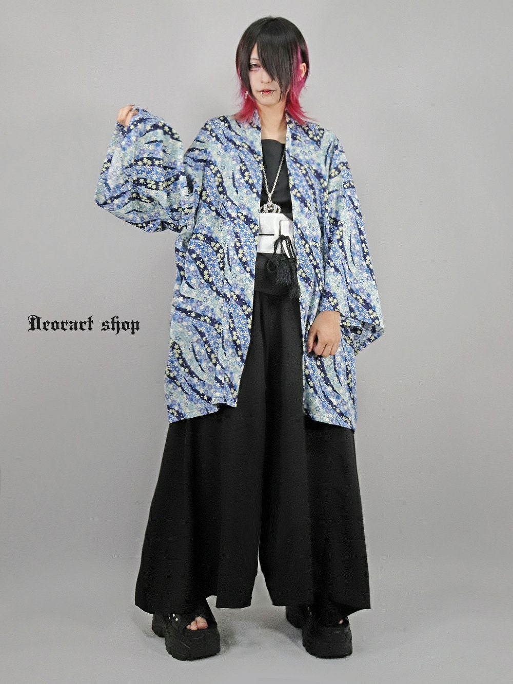 Deorart,ディオラート,和装,和柄,羽織り,浴衣,着物,赤,青,派手,ゴシック,和ゴス,コスプレ,衣装,, 地雷系,ライブ,V系,emo,Vrock,kimono,anime,fashion