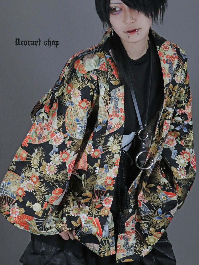 Deorart,ディオラート,和装,和柄,羽織り,浴衣,着物,赤,青,派手,ゴシック,和ゴス,コスプレ,衣装,, 地雷系,ライブ,V系,emo,Vrock,kimono,anime,fashion