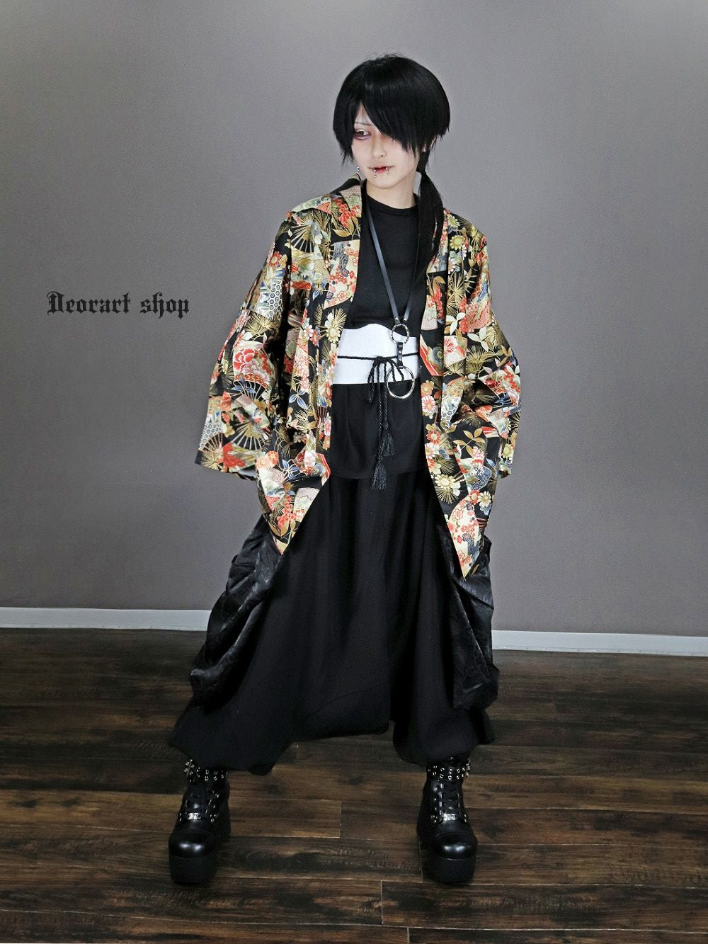Deorart,ディオラート,和装,和柄,羽織り,浴衣,着物,赤,青,派手,ゴシック,和ゴス,コスプレ,衣装,, 地雷系,ライブ,V系,emo,Vrock,kimono,anime,fashion