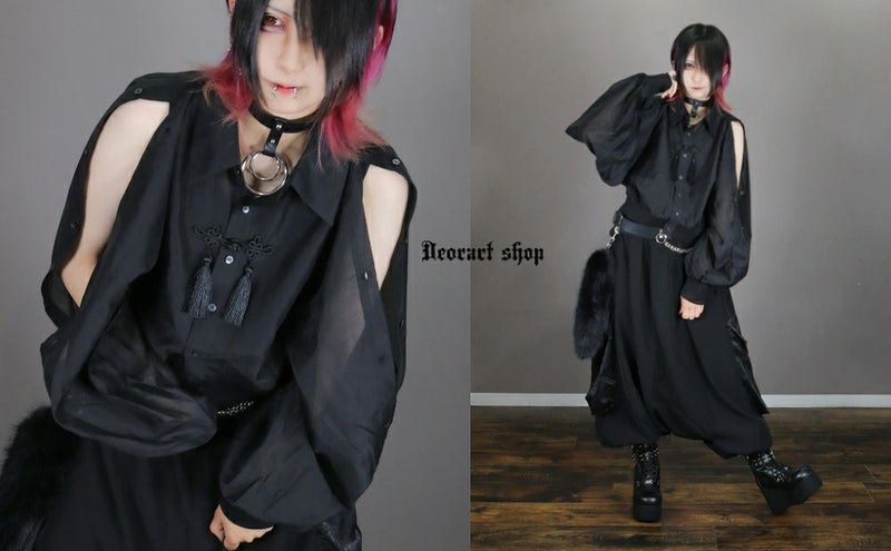 Deorart,ディオラート,地雷系,中華風,ネオチャイナ,和風,サイバー,原宿系,ジャージ,シアー,肩だし,セクシー,透け,V系,goth china,,emo,punk,rock,harajyuku,ゴシック,モード,ファッション,服,通販