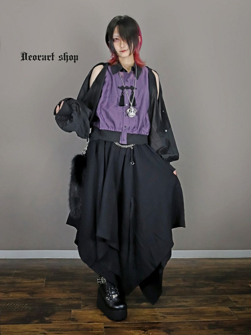 Deorart,ディオラート,地雷系,中華風,ネオチャイナ,和風,サイバー,原宿系,ジャージ,シアー,肩だし,セクシー,透け,V系,goth china,,emo,punk,rock,harajyuku,ゴシック,モード,ファッション,服,通販