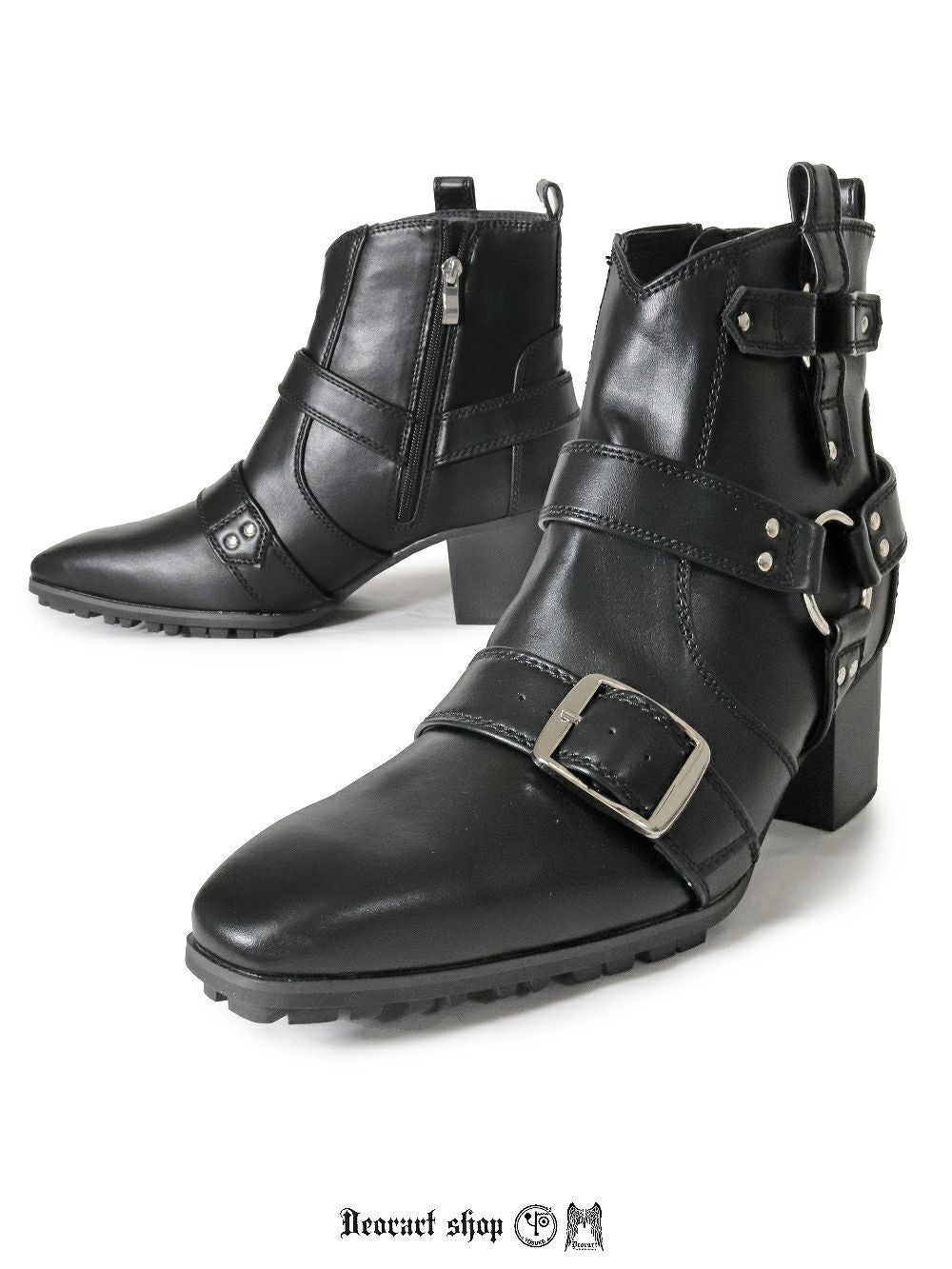 BY4291 [ 26.0～27.0cm ] ベルトデザイン・ハーネス ヒールブーツ